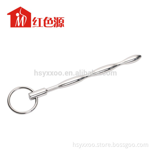 2017 New Solid Waves Urethral Sounds Steel Penis Plug Glans Ring Sex Toys